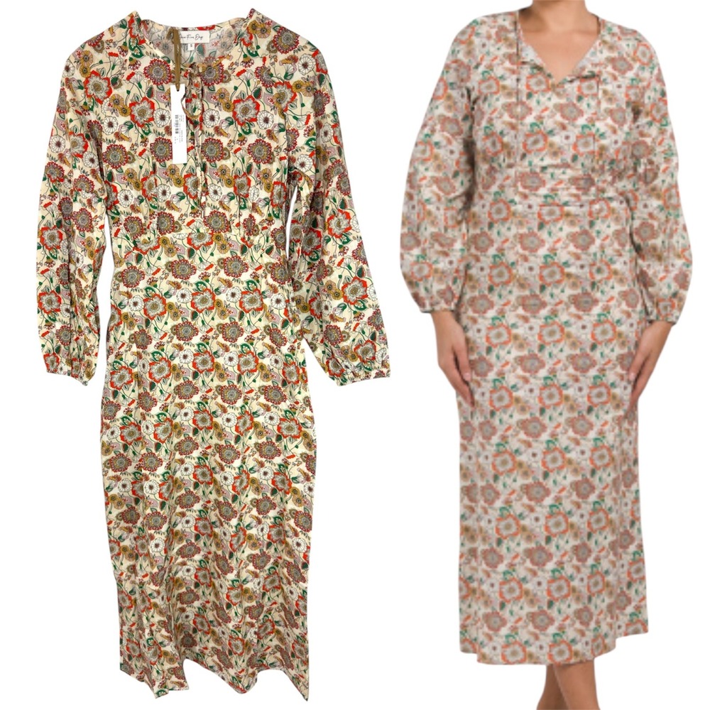 New One Fine Day Women's‎ Warm Bloom Floral Long Sleeve Empire Maxi Dress Size S